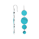 AE-1227-TQ Sterling Silver Earring With Turquoise Shell